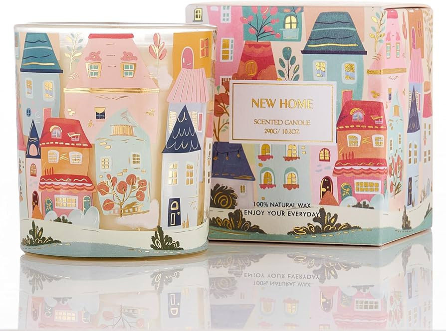 M&SENSE Sandalwood Floral Amber Scent Soy Wax Aesthetic Candle - 10.2 oz | 60 Hours Long Lasting ... | Amazon (US)