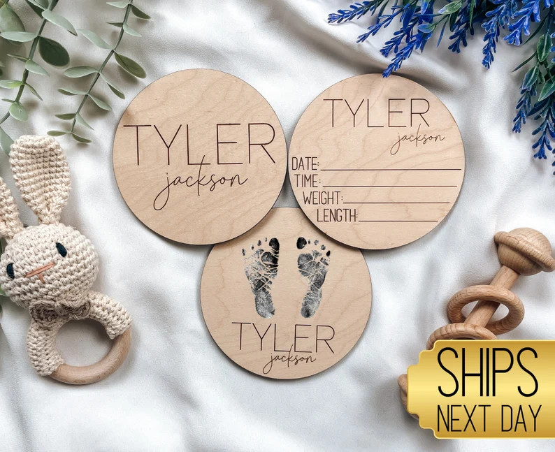 Custom Baby Arrival Announcement Sign, Baby Name With Birth Stats, Baby Name Reveal, Personalized... | Etsy (US)