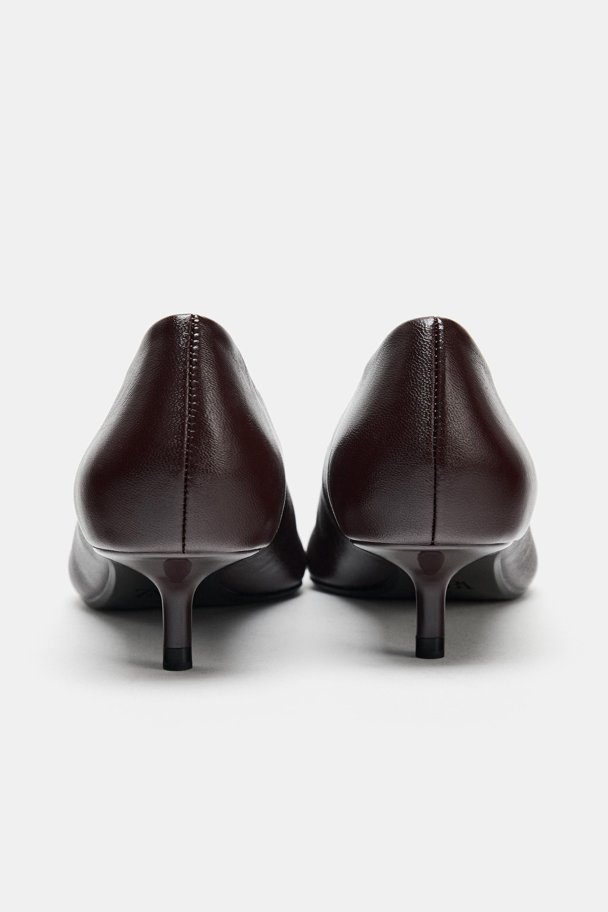 LEATHER KITTEN HEEL SHOES | Zara US