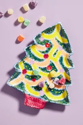 Nathalie Lete Christmas Tree Dessert Plate | Anthropologie (US)