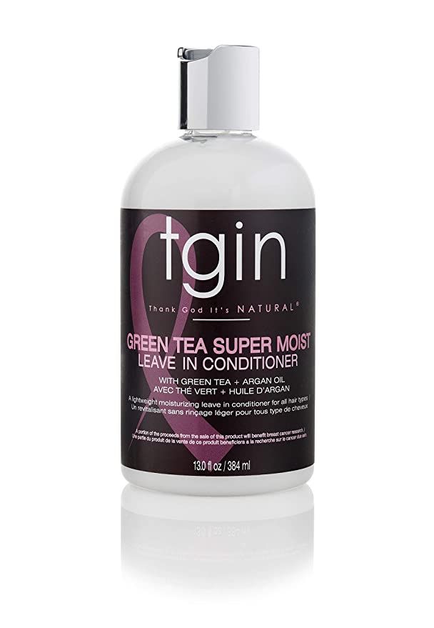tgin Green Tea Super Moist Leave in Conditioner For Natural Hair, Argan oil, White, Green Tea, Sh... | Amazon (US)