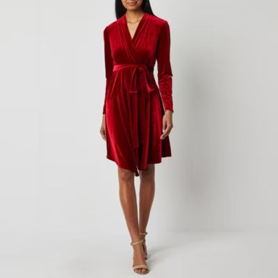 new!Melonie T Long Sleeve Fit + Flare Dress | JCPenney