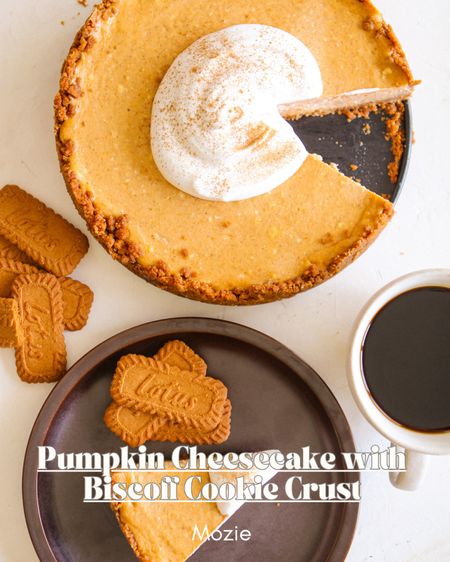 Pumpkin Cheesecake with Biscoff Cookie Crust. Pumpkin recipe. Fall pumpkin recipes. Pumpkin desserts. Fall recipes. 

#LTKSeasonal #LTKparties #LTKhome