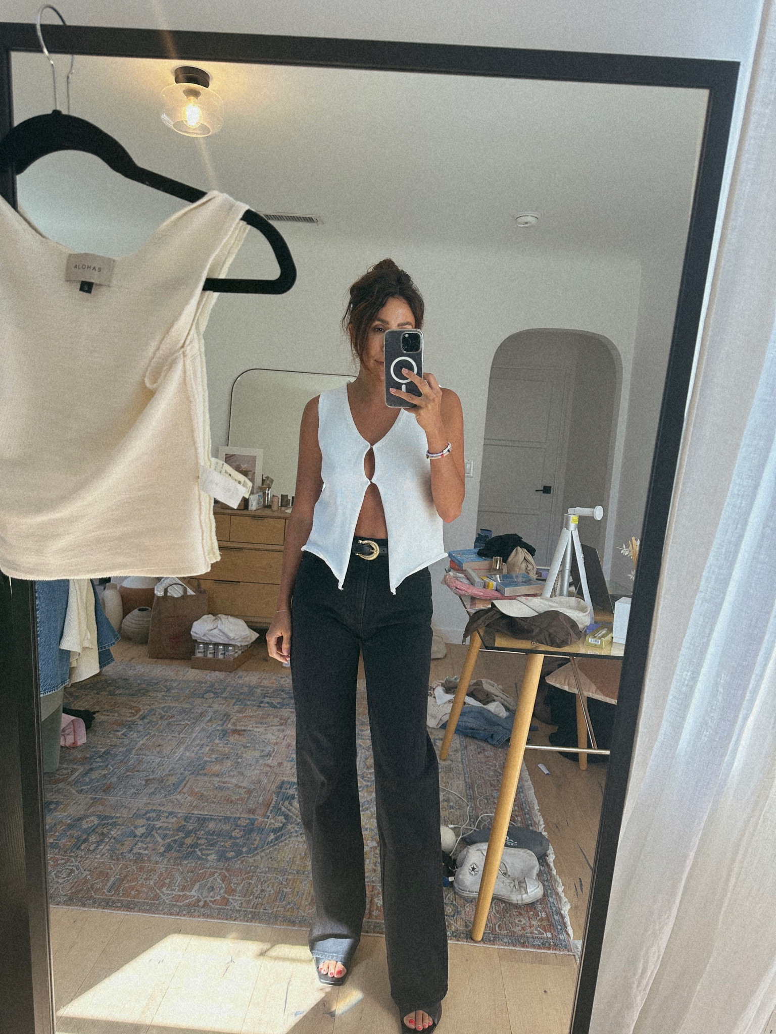 Mama’s night out outfit 👯‍♀️ top is amazon and jeans are abercrombie. belt is old tho! 

#LTKstyletip #LTKswim