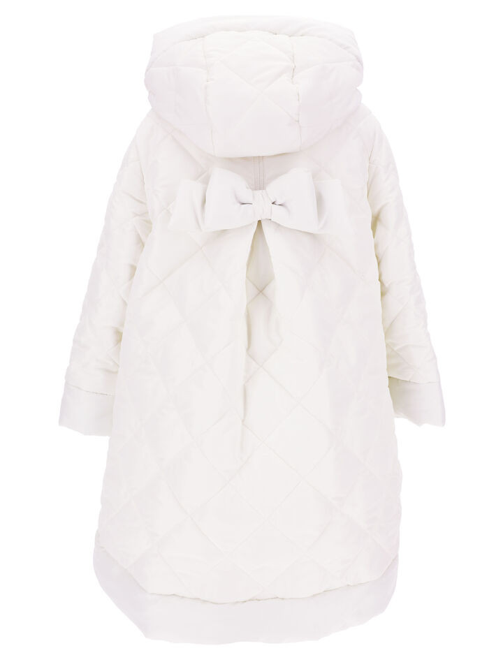 Quilted down jacket with bow | Monnalisa