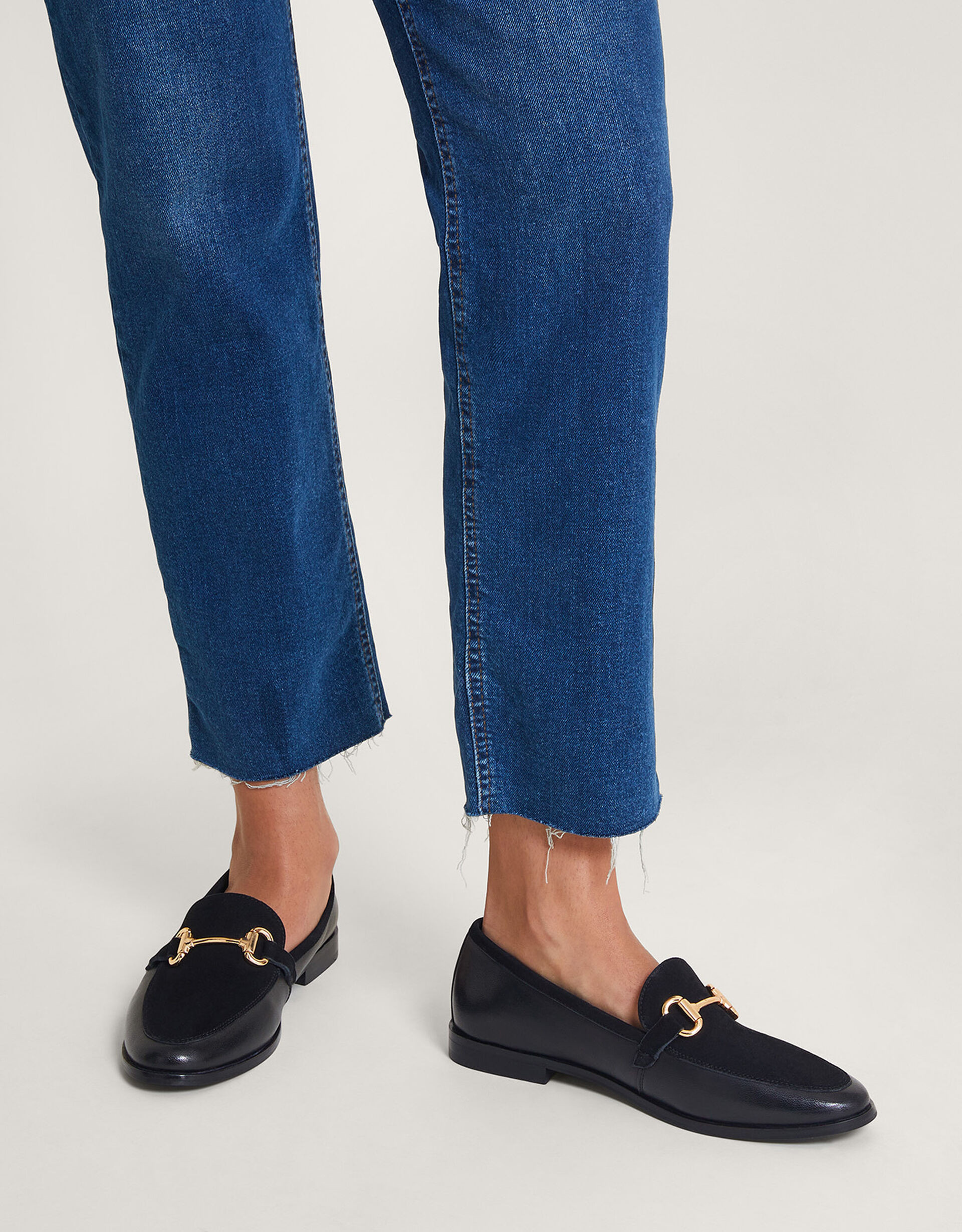Leather Suede Loafers Black | Monsoon (UK)