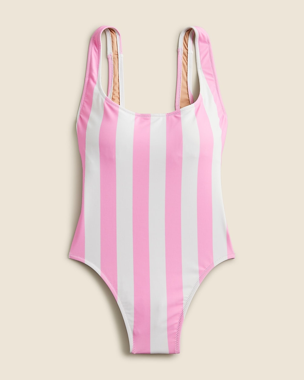 Scoopneck one-piece swimsuit in pink stripe | J. Crew US