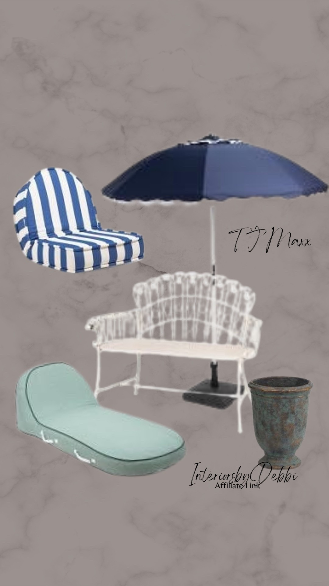 TJ Maxx Finds
Outdoor umbrella, metal bench, pool chairs, transitional home, modern decor, amazon find, amazon home, target home decor, mcgee and co, studio mcgee, amazon must have, pottery. barn, Walmart finds, affordable decor, home styling, budget friendly, accessories, neutral decor, home finds, buy new arrival, coming soon, sale alert, high end look for less, Amazon favorites, Target finds, cozy, modern, earthy, transitional, luxe, romantic, home decor, budget friendly decor #tjmaxx

#LTKSeasonal #LTKHome