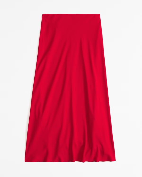 Mid Rise Satin Maxi Skirt | Abercrombie & Fitch (US)