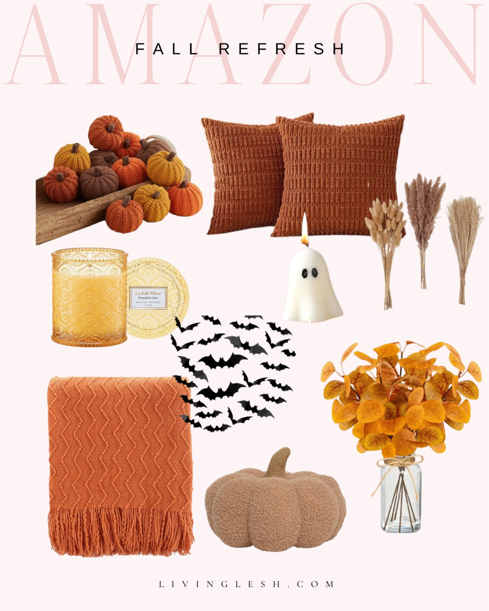 Amazon finds | Amazon home | Amazon home decor | Fall decor | Fall refresh | Halloween decorations | Fall decorations | Home decor | Affordable home finds | Candle | Pumpkins | Bats | Throw pillows | Ghost candle

#LTKHome #LTKFindsUnder50 #LTKFallSale