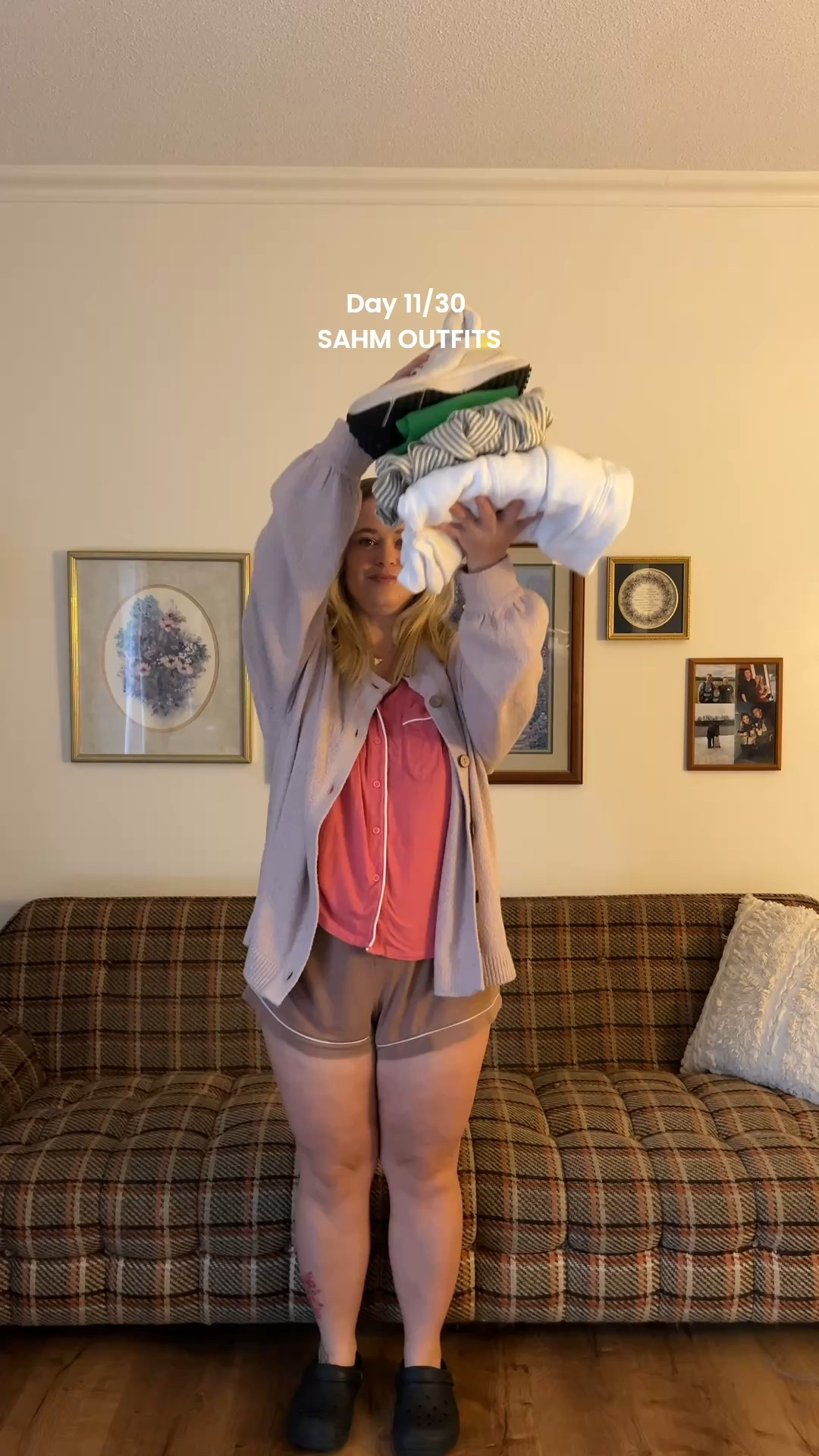 Day 11/30 SAHM OUTFITS 

Button down size xl 
Pants size xl 
Tee size small 

#LTKootd #LTKmomlife #LTKMidsize
