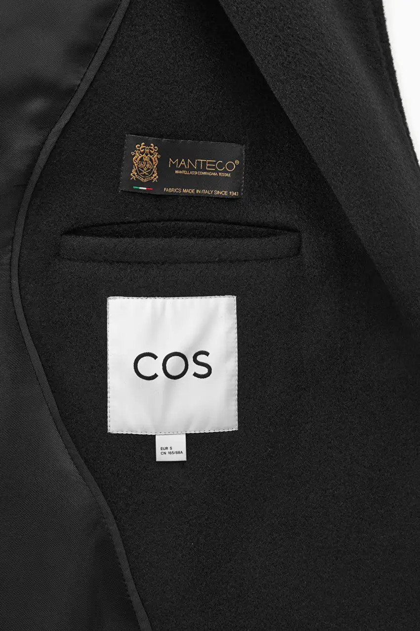 OVERSIZED DOUBLE-BREASTED WOOL COAT - BLACK - COS | COS (EU)