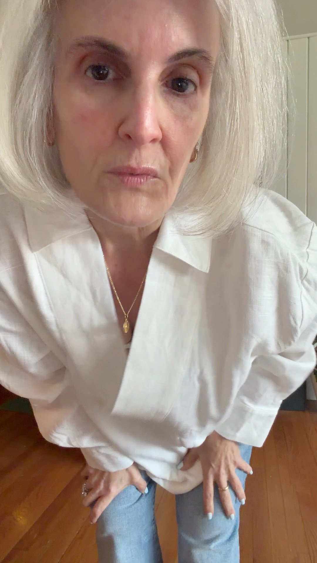 Spring time vibe. This white linen shirt is so good . The straight leg jeans and my fav slides of all from last year 

#LTKPetite #LTKMidsize #LTKOver40