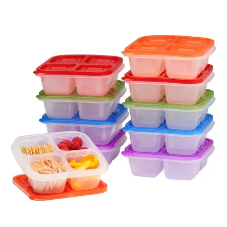 EasyLunchboxes® - Bento Snack Boxes - Reusable 4-Compartment Food Containers for School Work and Tra | Walmart (US)