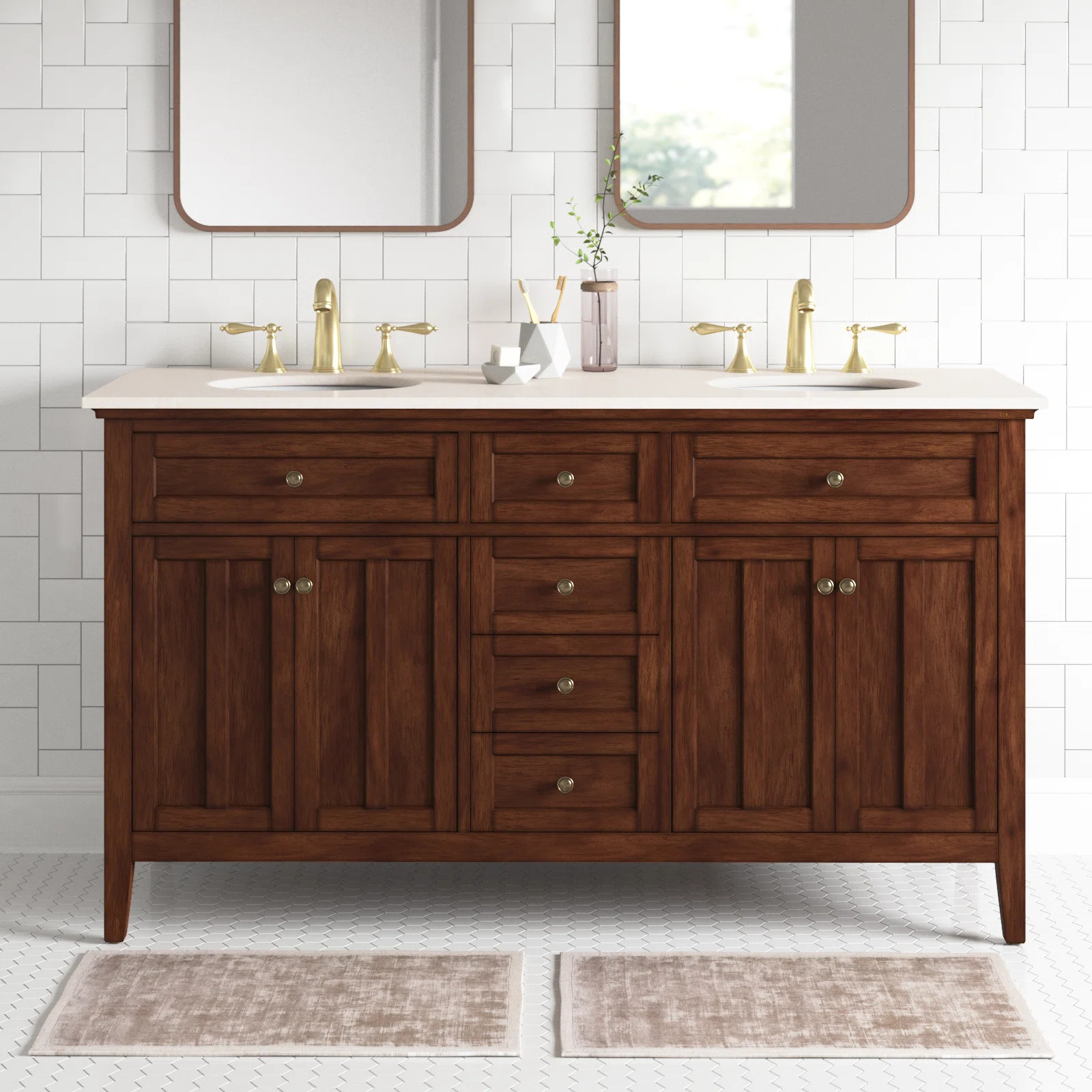 Lark Manor™ Ain 60" Double Bathroom Vanity Set & Reviews | Wayfair | Wayfair North America