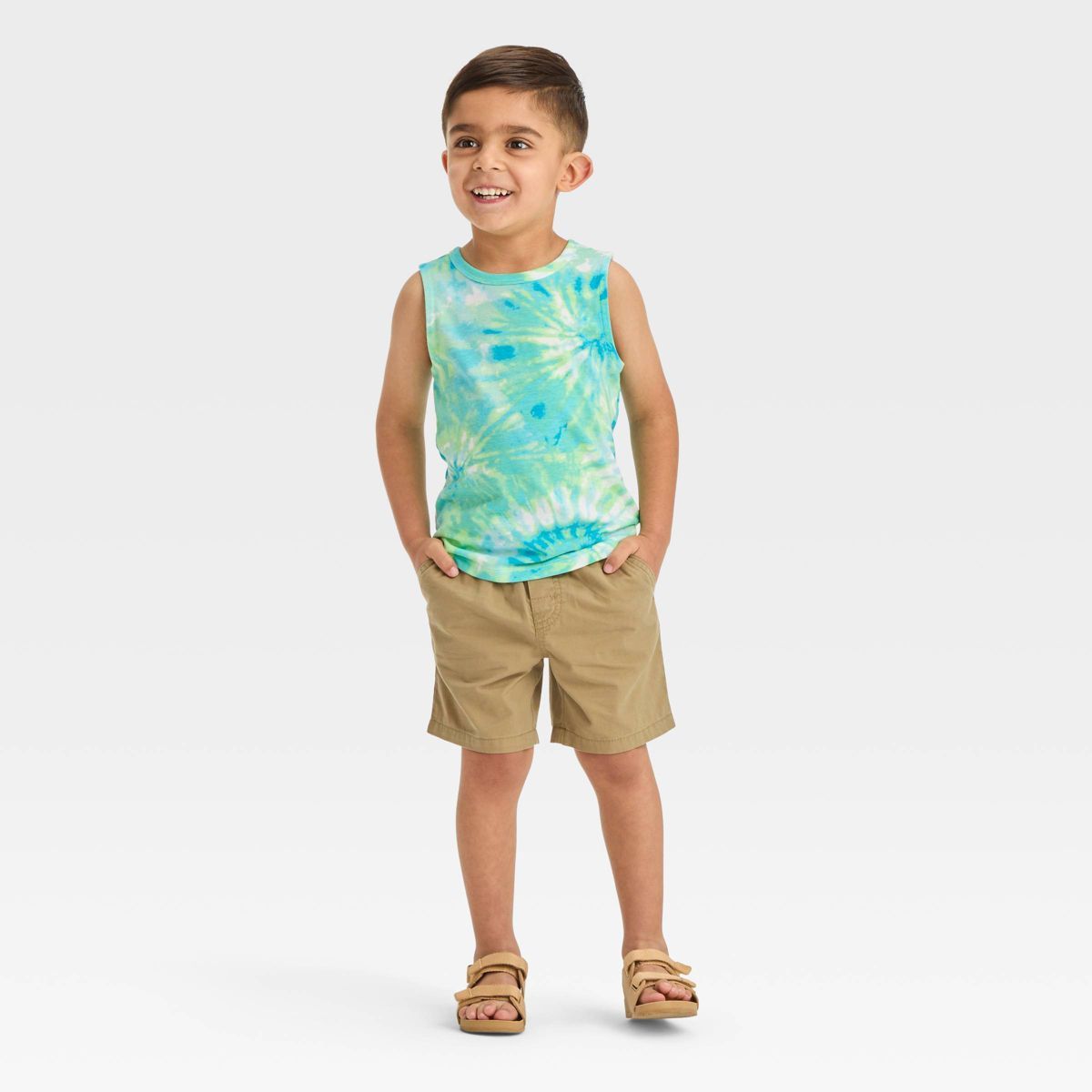 Toddler Boys' Tie Dye Tank Top - Cat & Jack™ Blue/Green | Target