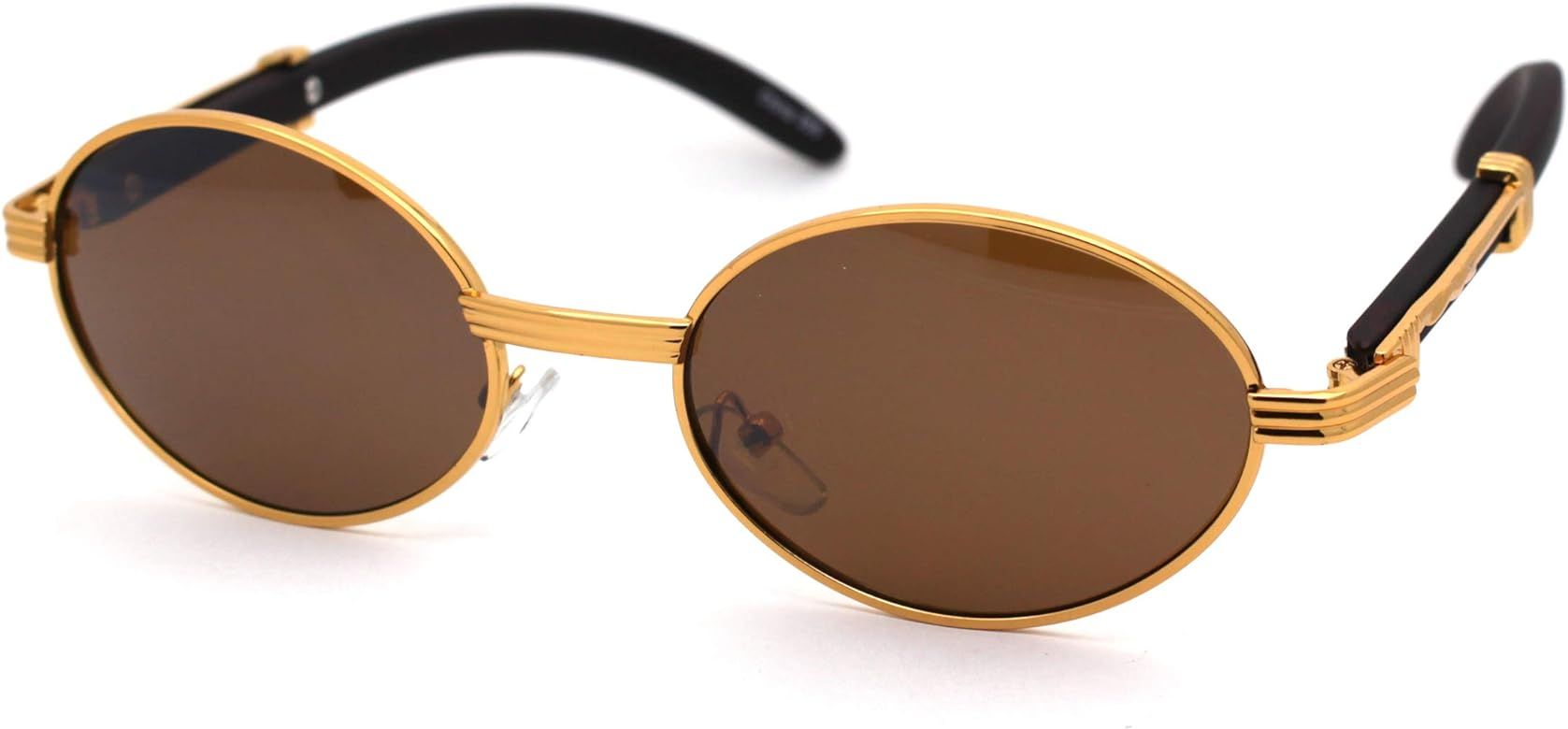 Retro Art Nouveau Vintage Style Small Oval Metal Frame Sunglasses | Amazon (US)