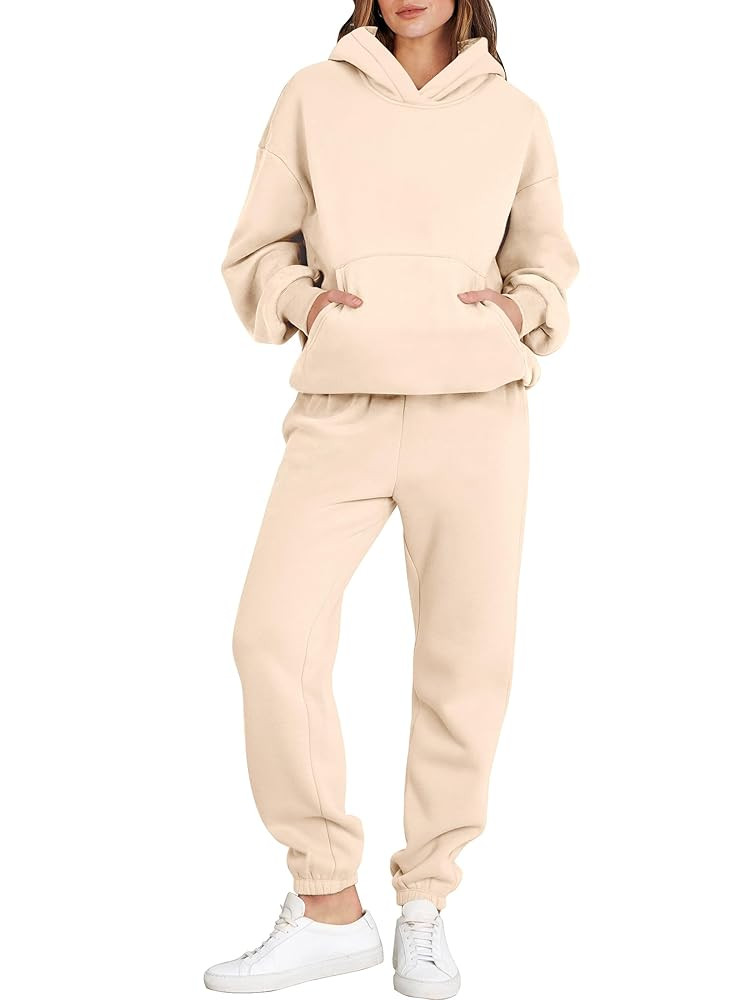 ANRABESS Womens 2 Piece Outfits Lounge Hoodie Oversized Sweatshirt Jogger Sweatpants Y2K Tracksui... | Amazon (US)