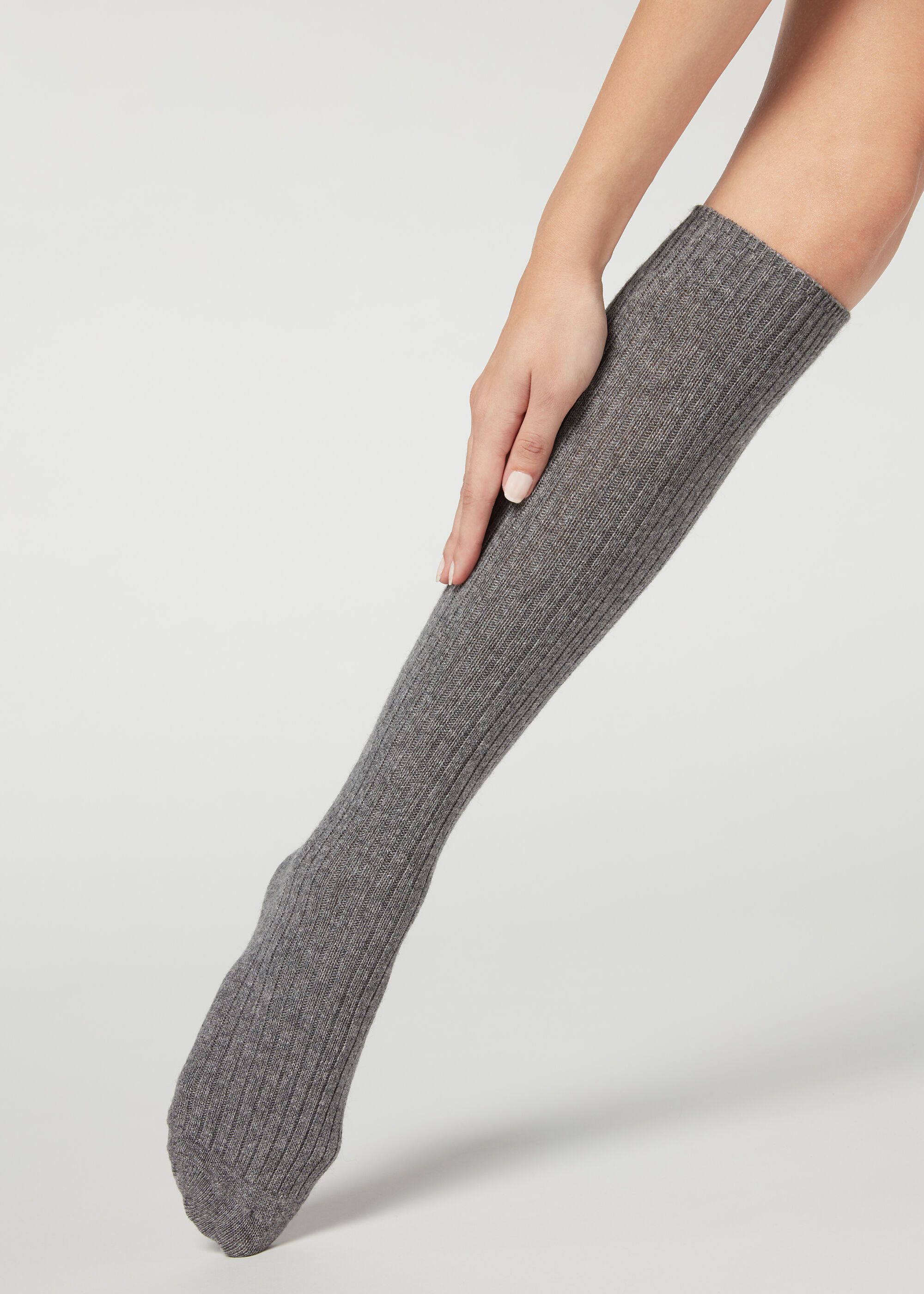 Women’s Ribbed Long Socks with Wool and Cashmere | Calzedonia US