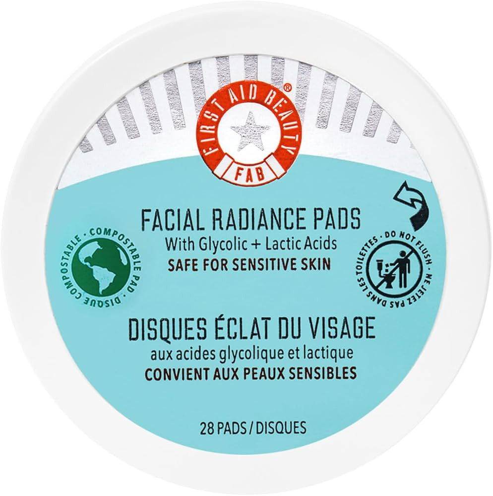First Aid Beauty - Facial Radiance Pads with Glycolic & Lactic Acids, Daily Exfoliating Pads with... | Amazon (US)