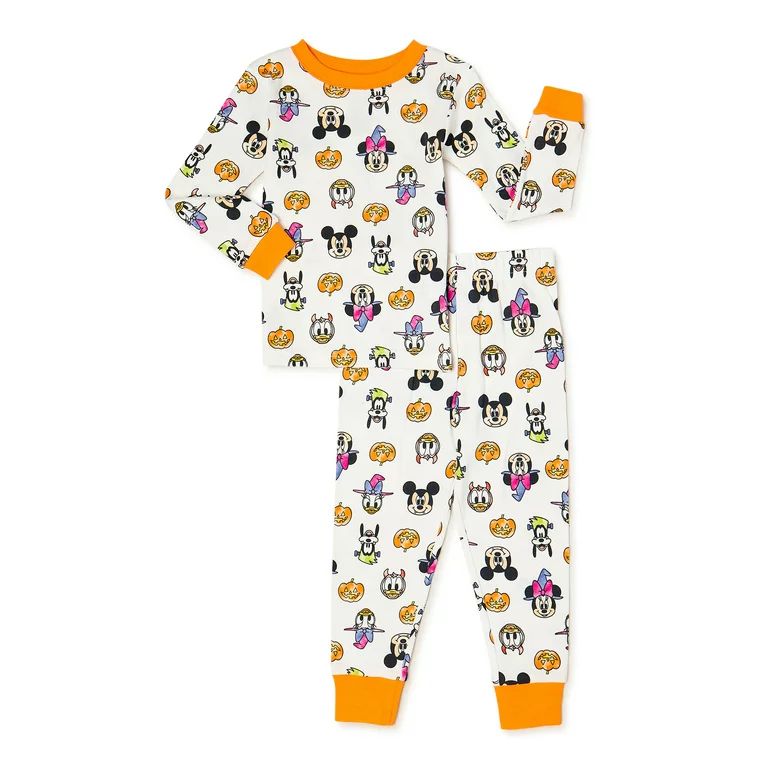 Mickey Mouse Halloween Toddler Boy and Girl Unisex Cotton Pajama Set, 2-Piece, Sizes 12M-5T | Walmart (US)