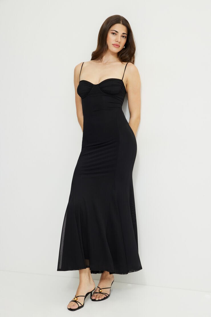 Sweetheart Mesh Maxi Dress | Dynamite Clothing