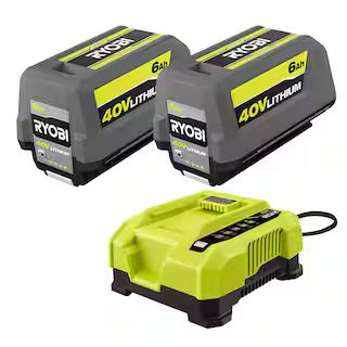 40V Lithium-Ion 6.0 Ah High Capacity Battery and Rapid Charger Starter Kit (2-Batteries) | The Home Depot