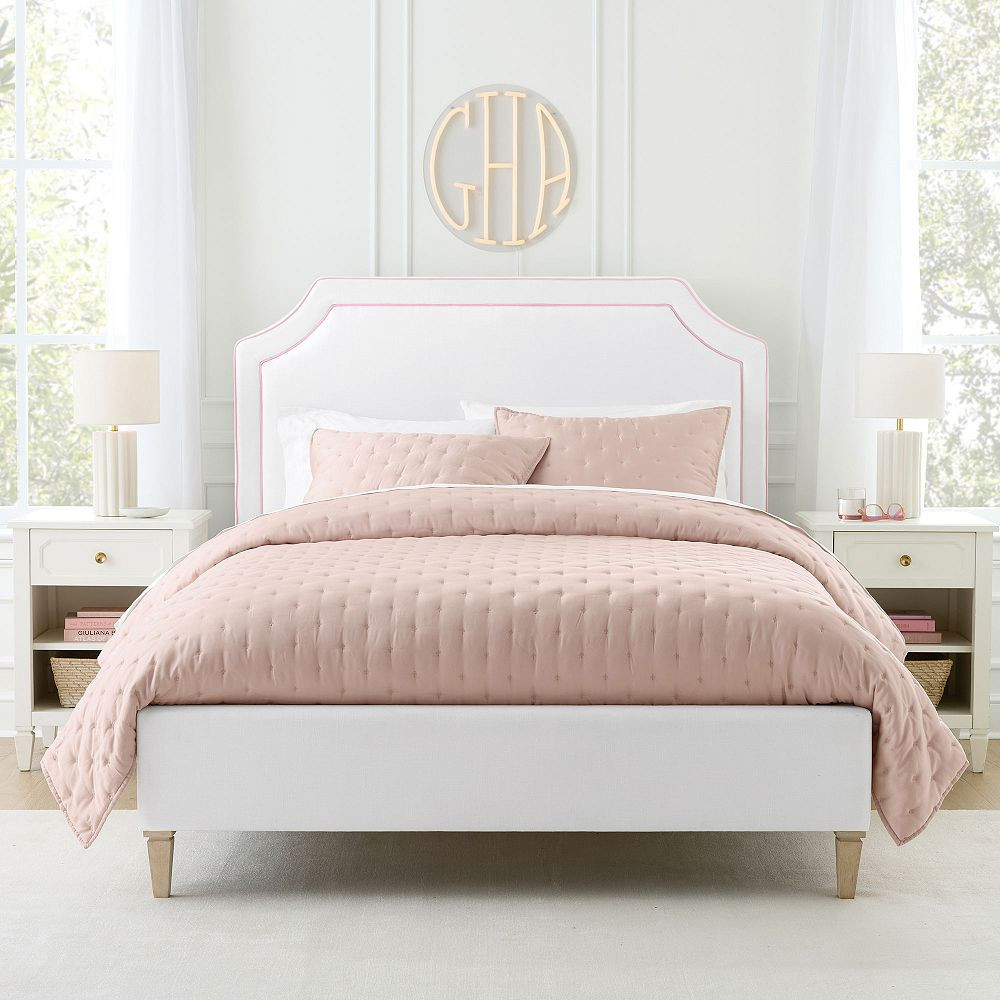 Auburn Upholstered Piped Classic Bed | Pottery Barn Teen