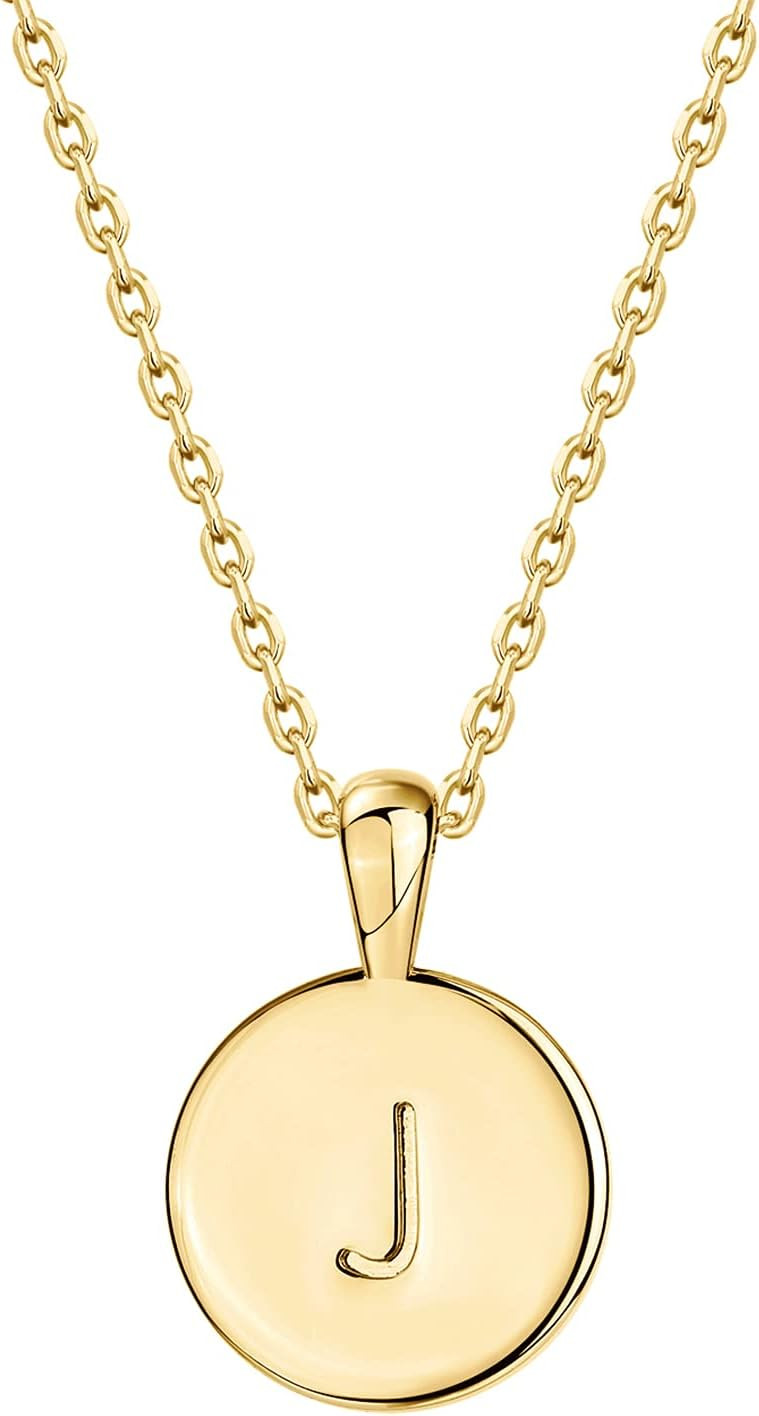PAVOI Initial Necklace for Women, 14K Gold Plated Alphabet Letter Pendant | Amazon (US)