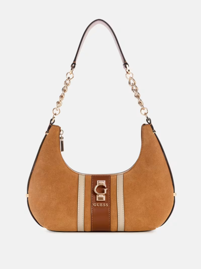 Erenia Suede Striped Shoulder Bag | Guess US | Guess (US)