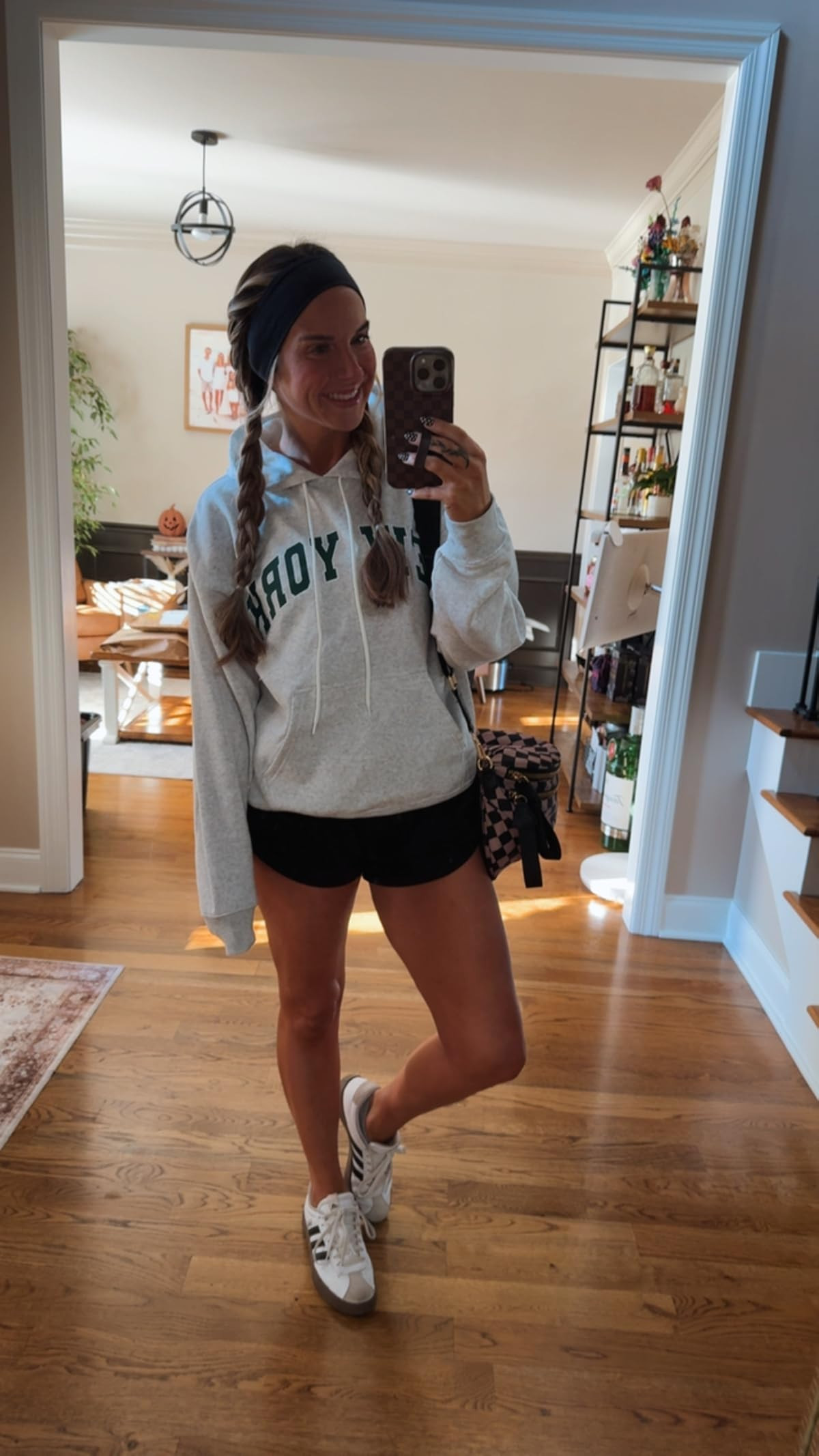 These athletic shorts are a must-have for your workout wardrobe! Comfortable and stylish, they're perfect for any fitness activity. Paired with my new sneakers, they make a great combo. I’m in a size M shorts, shoes run 1/2 size big (also linking a similar sweatshirt to the one I'm wearing)  

 #LTKSeasonal #LTKActive #LTKShoeCrush