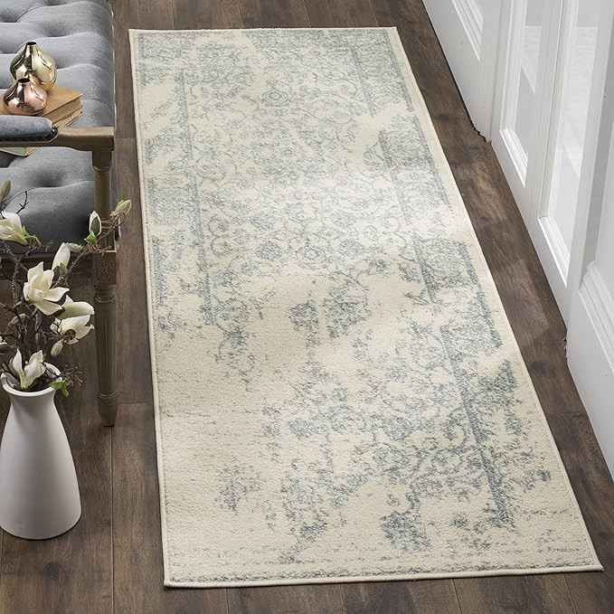 SAFAVIEH Adirondack Collection Runner Rug - 2'6" x 8', Ivory & Slate, Oriental Distressed Design,... | Amazon (US)