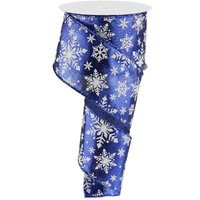 Christmas Wired Ribbon Blue, Silver, & White Snowflake - 2.5"" X 10 Yards | Etsy (US)