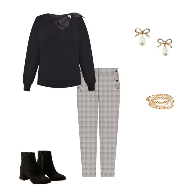 Jeweled Bow Sweatshirt | LOFT