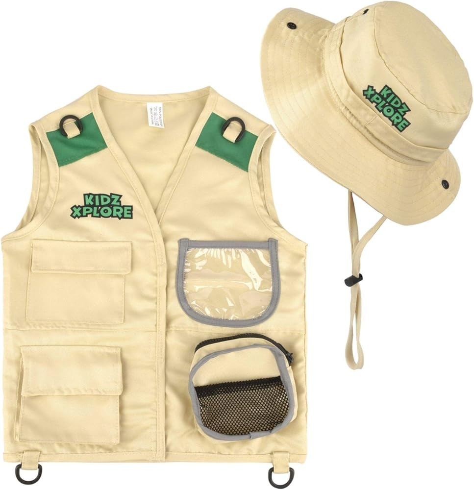 Kidz Xplore Outdoor Adventure Kit for Young Kids - Cargo Vest and Hat Set | Amazon (US)