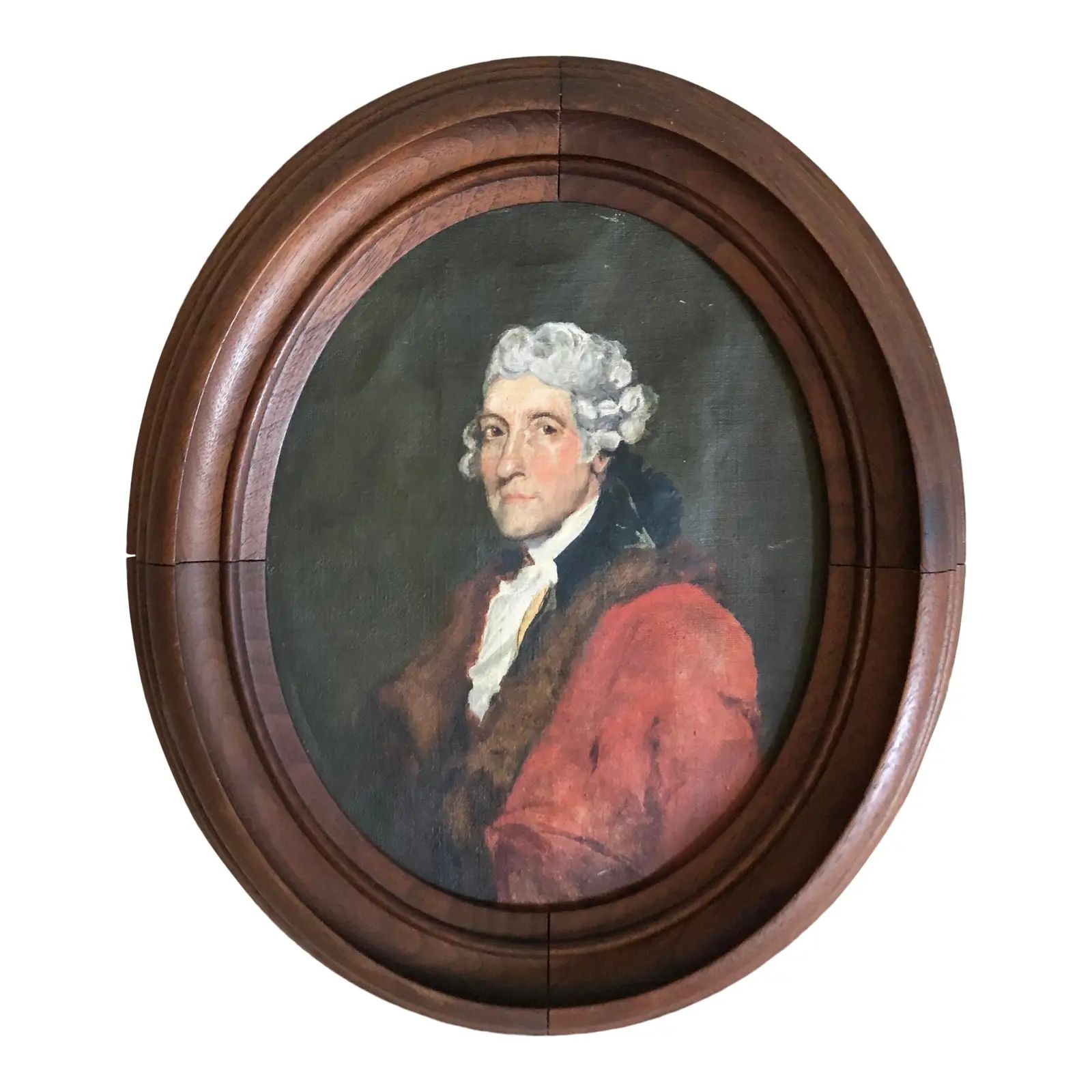 Antique Thomas Jefferson Oval Oil Portrait | Chairish