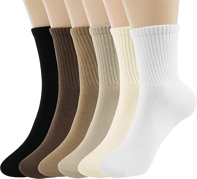 BomKinta Women Casual Calf Socks - Cute Cotton Crew Socks - Soft Above Ankle Sock 6 Pairs Size 5-... | Amazon (US)