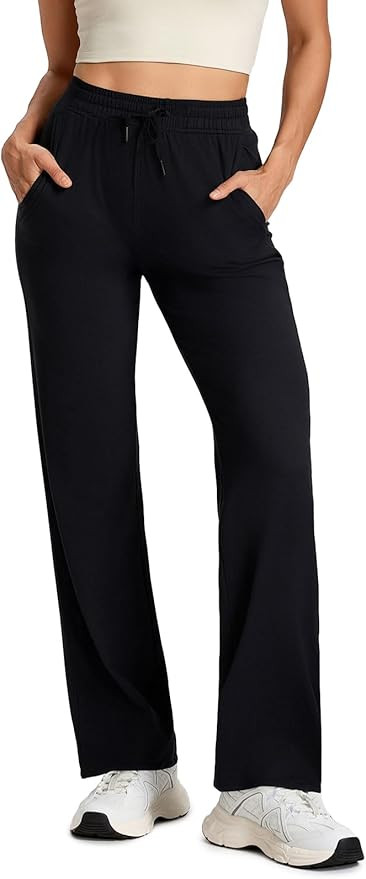 Yogipace Women's Petite/Regular/Tall High Rise Lightweight Straight Leg Yoga Pants Relaxed Fit Tr... | Amazon (US)
