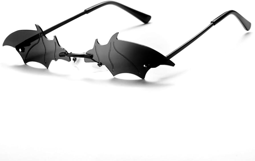 Spooktacular Creations Halloween Bat Sunglasses, Bat Wing glasses, Rimless Goth Glasses, 90s Disc... | Amazon (US)