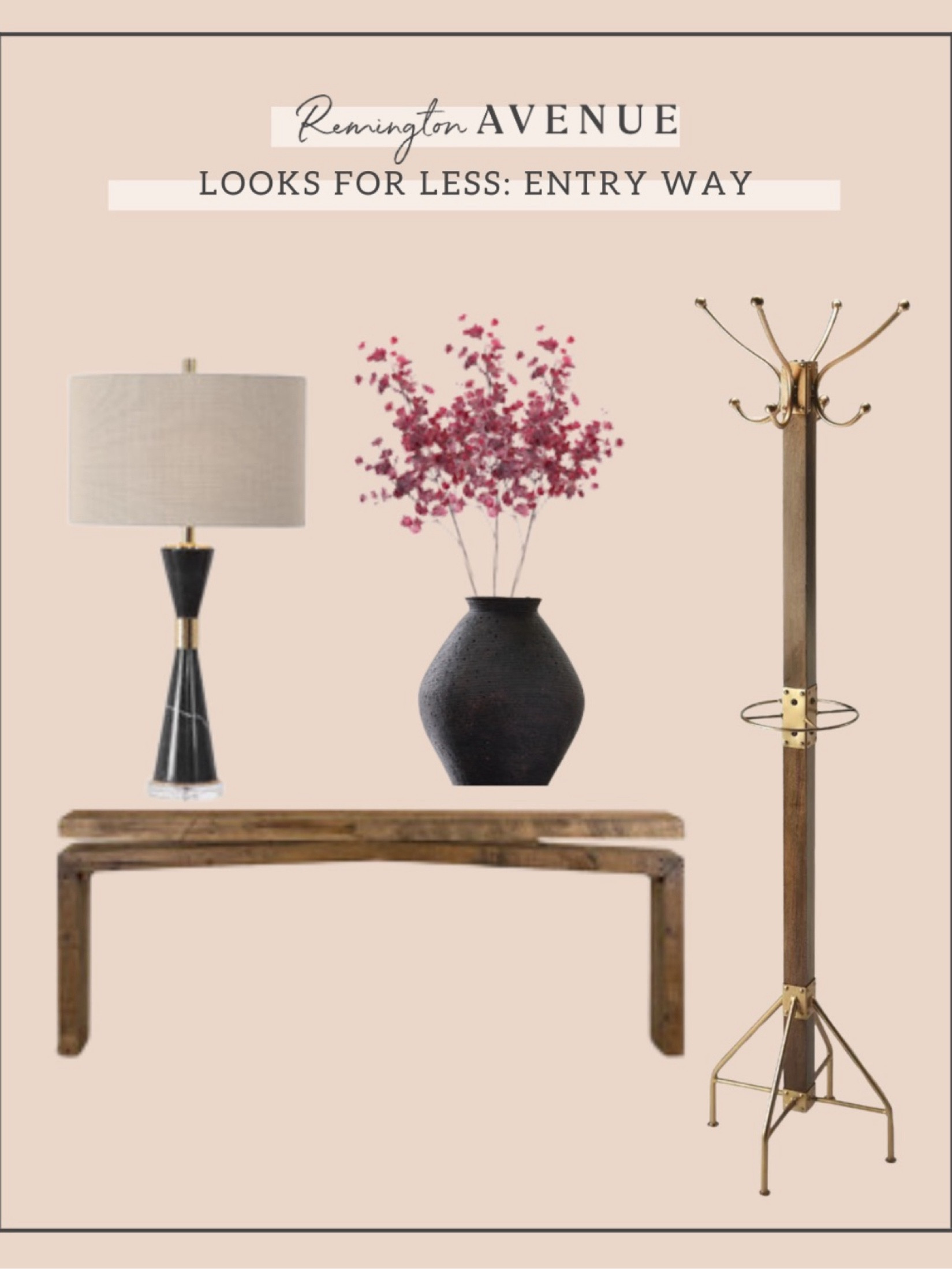 Entry Way #wayday sale items up to 80% off + free shipping . Solid wood entry way table, black marble geometric lamp, black decorative vase, fall stems,  8 hook freestanding coat rack (comes in more colors).
@wayfair happening now #wayfair #wayfairpartner

#LTKSaleAlert #LTKHome