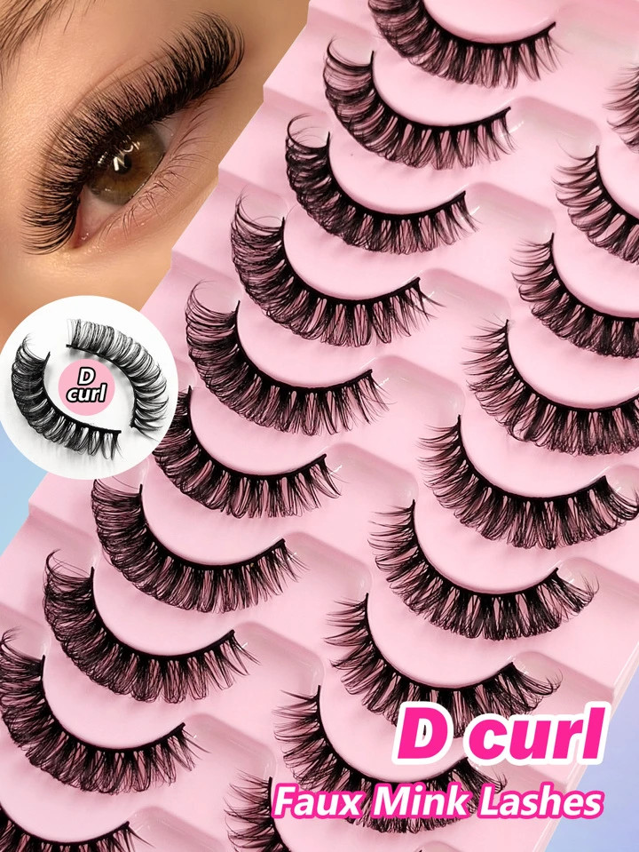 Valse Wimpers, Russische Strip Wimpers 10 Paar D Krul 15Mm Pluizige Faux Mink Wimpers Dramatische... | SHEIN
