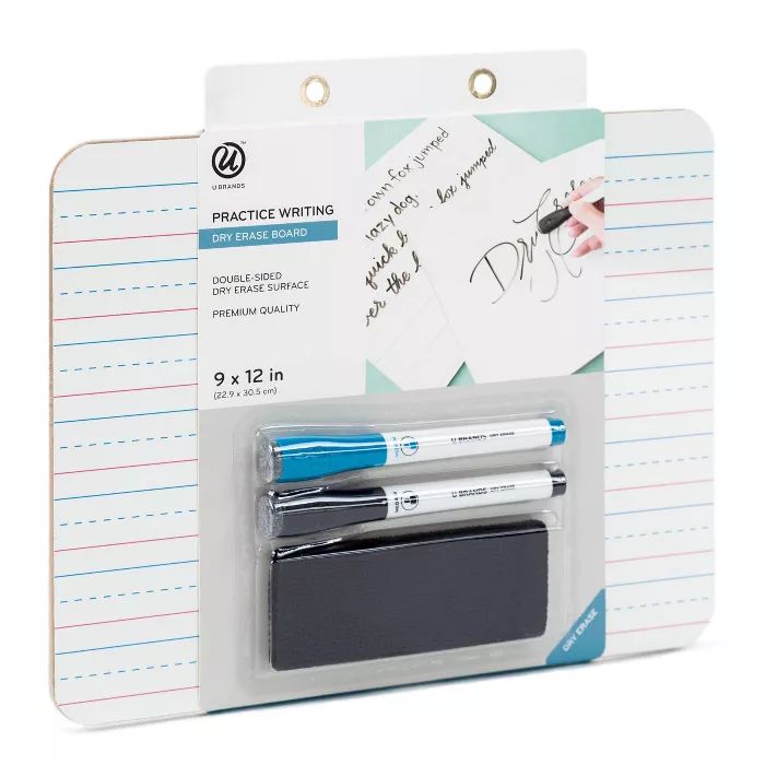 U Brands 9"x12" Practice Writing Dry Erase Board with Eraser and Markers | Target