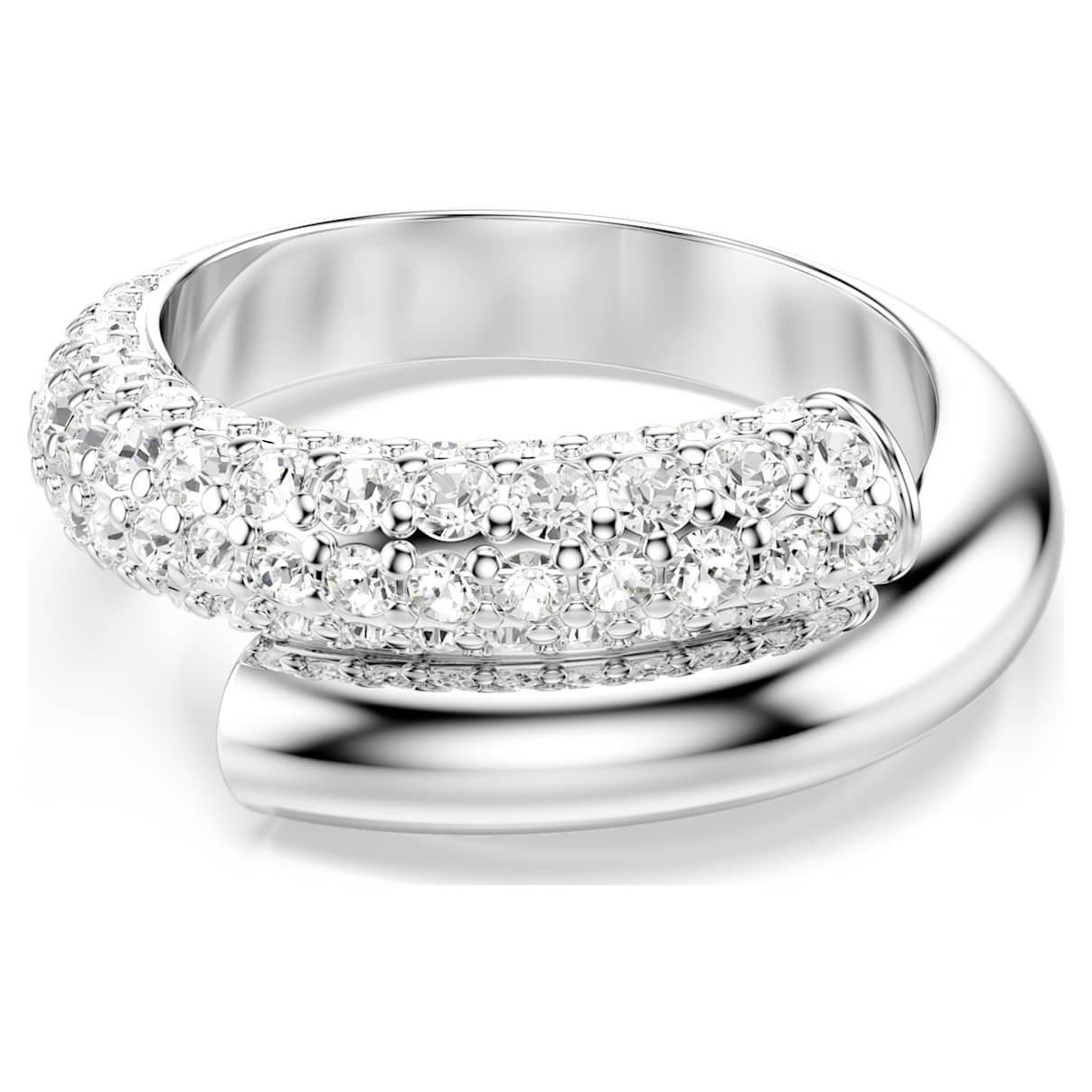 Dextera ring, White, Rhodium plated | SWAROVSKI
