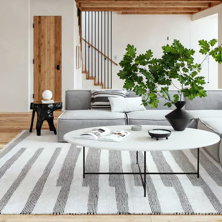 Ivory Hyperion Tasseled Cotton and Wool 10' x 14' Area Rug | Rugs USA