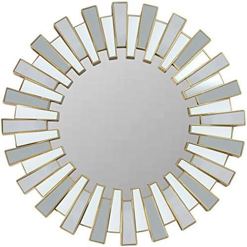 Amazon.com: Northlight 25.5" Aztec Sunburst Matte Gold Round Wall Mirror : Home & Kitchen | Amazon (US)