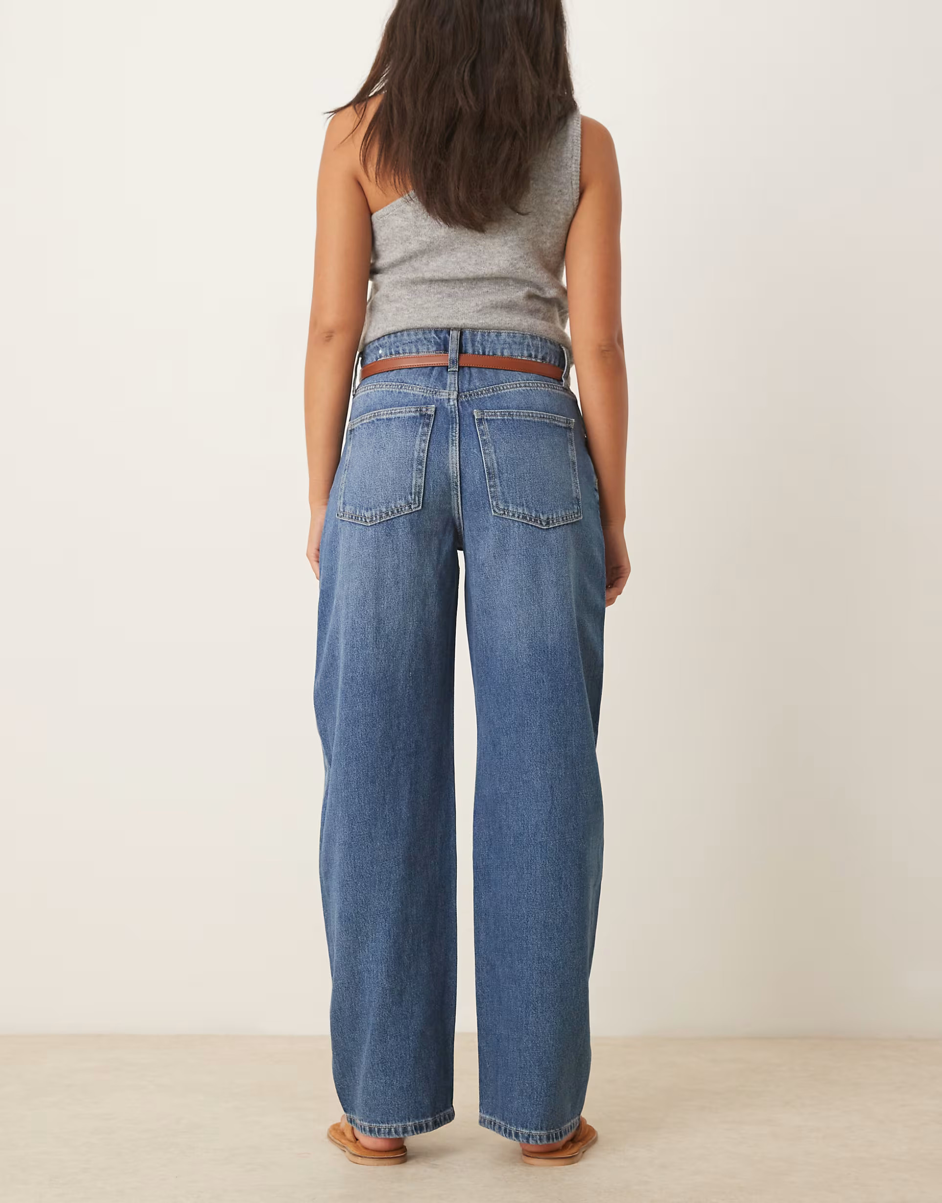 Mango Bet barrel jean in dark blue | ASOS (Global)
