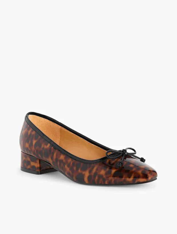Vanessa Patent Leather Block Heel Pumps - Tortoiseshell | Talbots