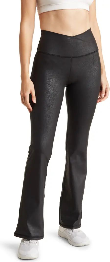 Lux Cracked Faux Leather Flare Leggings | Nordstrom Rack