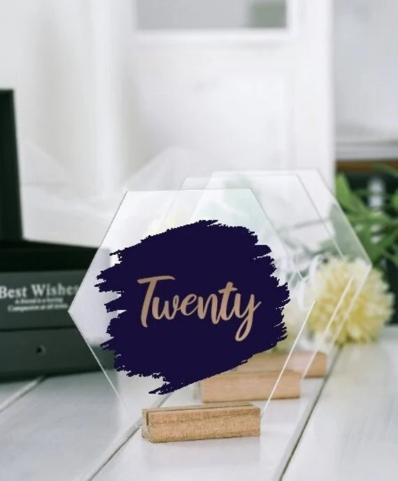 Wedding Table Numbers Hexagon Acrylic Table Number Sign With | Etsy | Etsy (US)