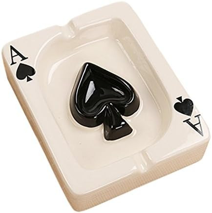 Creative Poker Ceramic Cigarette Ashtray Tabletop Portable Modern Ashtrays Cigar Ashtray for Outdoor | Amazon (US)